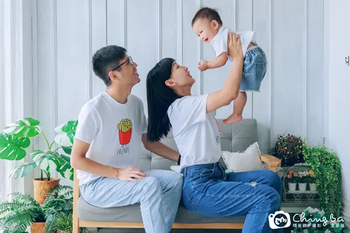 棚內親子寫真作品：1 歲